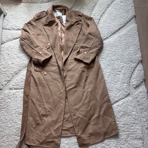 OAK + FORT Camel Tan Trench Coat